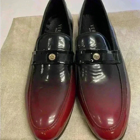 Versace Men\'s‎ Patent Leather Ombre Loafers Dress Shoes Made in Italy Size 44 main image 15